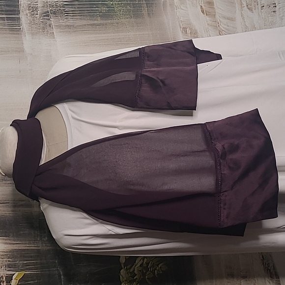 New with tags! Beautiful sheer deep purple eggplant womens scarf - Picture 1 of 5